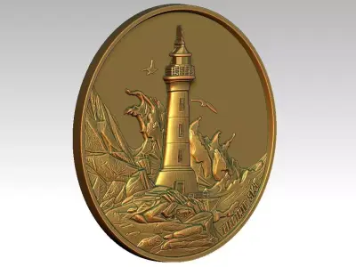 1 lighthouse CNC Relief Model 3D print model
