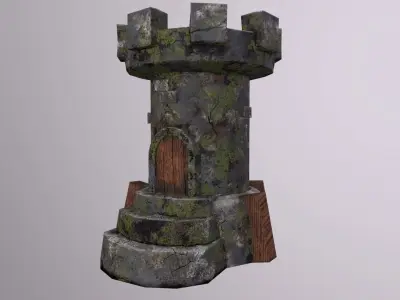 Old Tower for game Low-poly 3D model