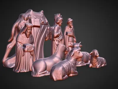nativity scene wise men 3D print model