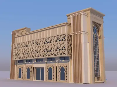 0167 - Islamic Facade Building 3D model