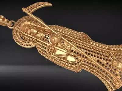 Santa Muerte Holy Death Grim Reaper Necklace Pendant Jewelry  3D print model