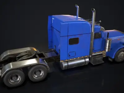 American Peterbilt Truck Low-poly 3D model