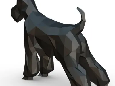 Schnauzer dog  low poly 3D print model