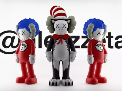 Kaws The Cat in the Hat x Thing 1 Thing 2 Textured Low-poly 3D model