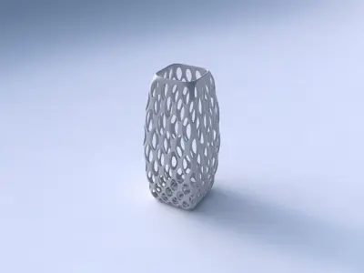 Vase rectangle with bubble grid lattice 3D print model