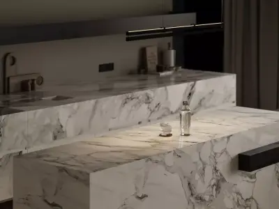 MARBLE COZY - Interior scene 3D model - 3d model 3D model