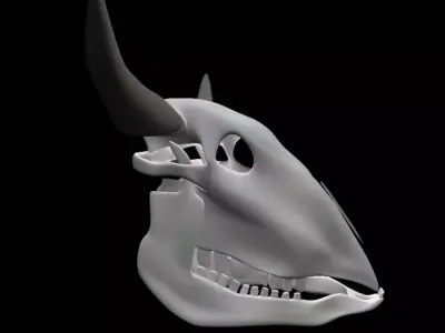 Cow skull Low-poly 3D model