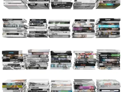Books 150 pieces 4-5-2 Low-poly 3D model