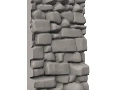 Uneven Stone Slab Wall Detail 3D print model