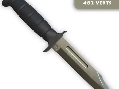 Combat Knife Low-poly 3D model