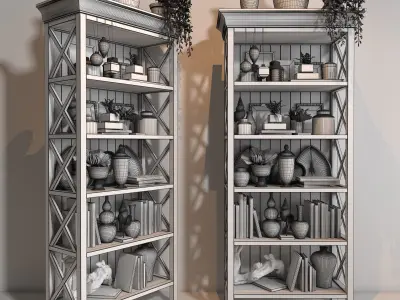 The blues Vase collections set 02 3D model