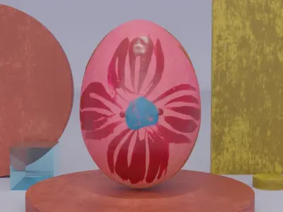 Easter egg 07 Low-poly 3D model