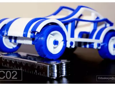 3D Printable Toy Car Kit TC02 3D model