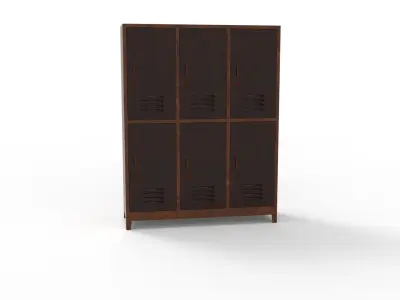 METAL CABINET -TRIPLE LONG SIX COVER-RUSTY Low-poly 3D model