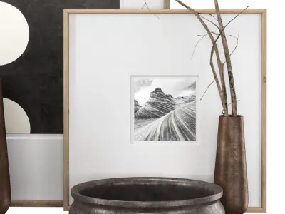 Rh Grand Hammered Metal Floor Vases with Frames Low-poly 3D model