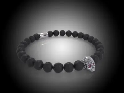 Stylish Skull Beads Bracelet -Firenze Collection- Skull - Spacer 3D print model