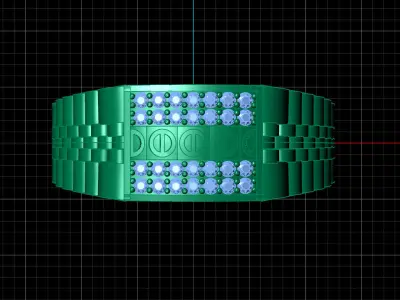 Print Ready STL 3DM  Gents Rings Diamond Men Ring  3D print model 43