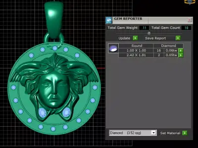 Gold medallion pendant 3D printable model   3D print model