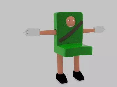 Toon Car Seat 3D model