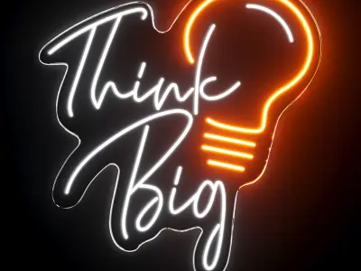 Think Big Neon Sign 3D model