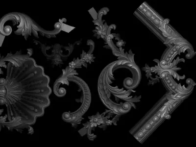 synthetic vintage flowersn3d 3D print model