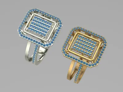 3steps diamond ring 3D print model