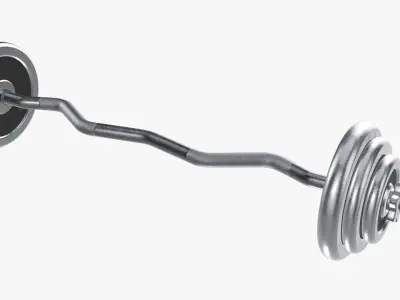Barbell with curved bar 3D model
