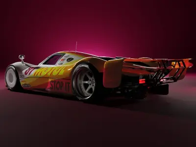 Racing car with livery prototype endurance non-existing car 3D model