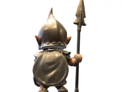 Elf Warrior dungers and dragons Low-poly 3D model