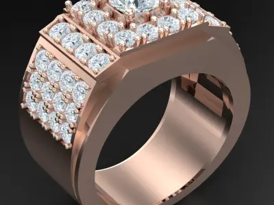 Luxury Men Rings Designs 4MR077 3D print model