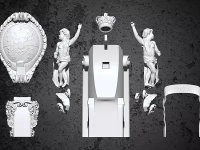 HMS Victory Figurehead decorations  3D print model