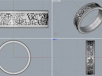 Maple ring 3D print model