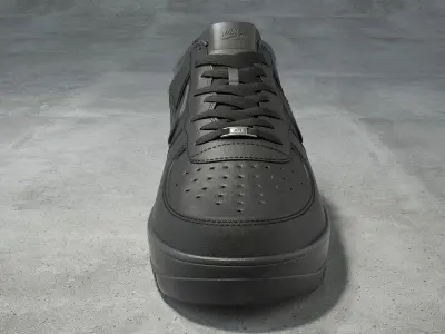 Nike Air Force 1 low black Low-poly 3D model