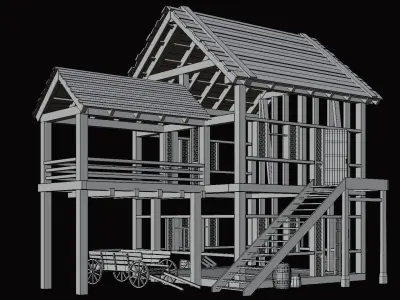 Medieval Village Collection 03 - 4K Textures Game Ready Low-poly 3D model