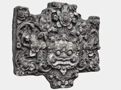 Balinese Concrete Barelief 3 Bas-Relief 3D model