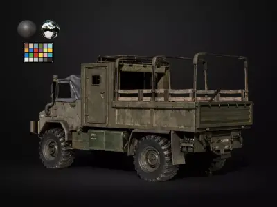 Military Truck Game Ready Low-poly 3D model