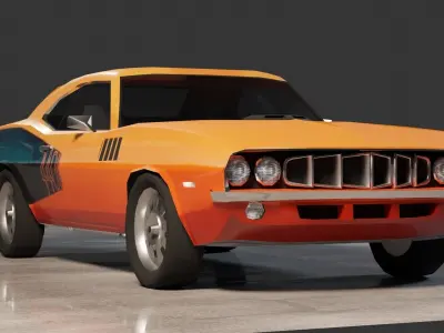Plymouth Barracuda 1971 Low-poly 3D model