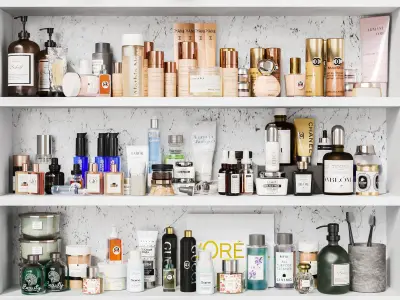 Large set of cosmetics for the bathroom or beauty salon 500 3D model