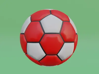 Red Soccer Ball Low-poly 3D model