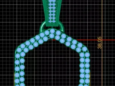 Hexa Halo Pendant  Diamond-Stone Open Hexagon Jewelry   3D print model