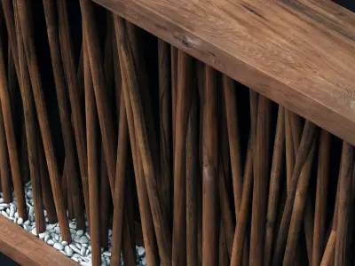 Screen wall branch pebble n2 3D model