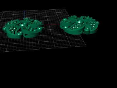 a stud EARRINGS with round gemstones 3D print model