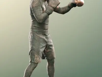 Nick 11550-02 - Male Boxer Statue Low-poly 3D model