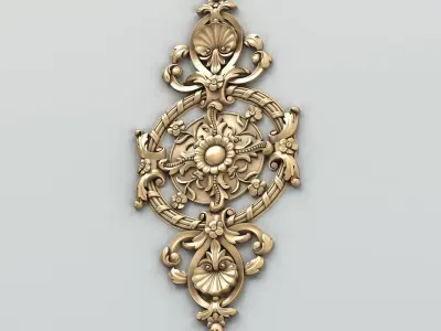 Carved decor central 008 3D model
