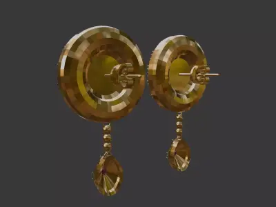 3D Print Ready Earring  And Pendant Set -3  Handmade Gift DIY 3D print model