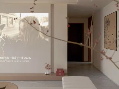 japanese living room dining room interior scenes 23 3D model