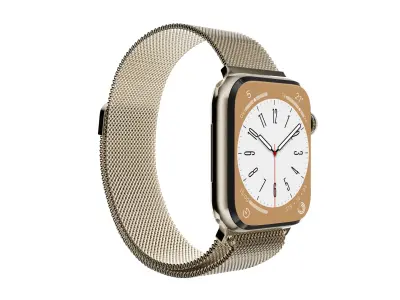 Apple Watch 8 Series - Gold  Milanese Loop 3ds Max 3D model