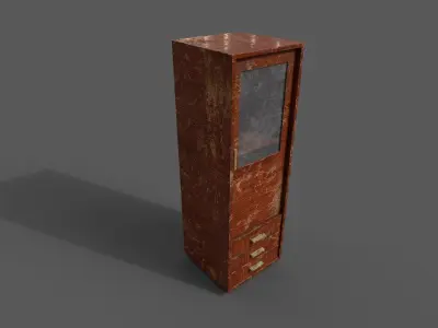 Set Old Modern Furniture 3D Model Terror Low-poly 3D model