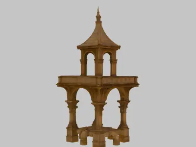 Wooden Bridge Low-poly 3D model order