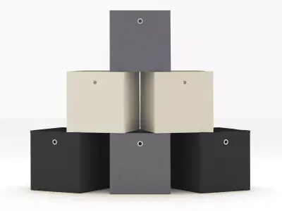 Fabric Storage Boxes Set Free low-poly 3D model